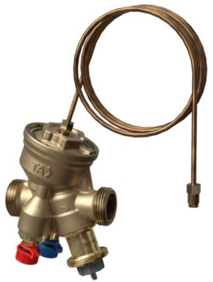 TA Compact-DP Differenstrykregulator DN25. 1.1/4". Med flow begrænsning og 1 mtr. kapillarrør.