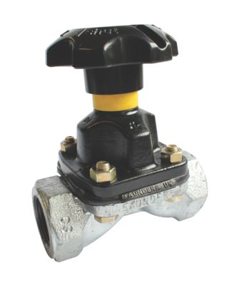 Saunders membranventil 1.1/2" DN40. Muffe-muffe.