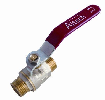 Altech kuglehane 1/2" nippel/nippel. Byggelængde 65,7 mm