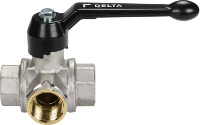 Delta kuglehane 1/4" L-boret 3-vejs