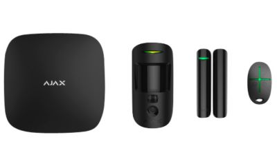 Ajax StarterKit m/Hub 2 alarmpanel, kamera, Sort