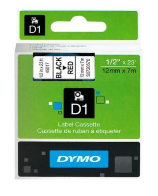 Dymotape 45017 12 mm x 7 meter Sort/rød
