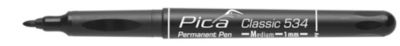 Pica pen classic 534 Marker sort 1,0mm medium, vandfast samt gnidningsfast