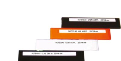 Grønt observationsglas til svejsehjelm, 22x108 mm