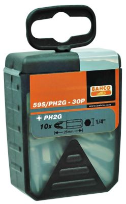 Bahco bits PH 2 grabber til gibsskruer boks a 30 stk.