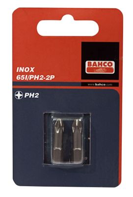 Bahco rustfast bits PH 1 længde 25 mm torsion bits pakke a 2 stk.