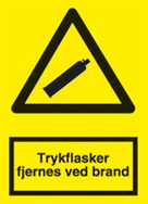 Trykflasker fjernes ved brand