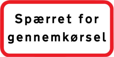 Spærret for gennemkørsel