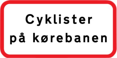 Cyklister på kørebanen