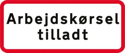 Arbejdskørsel tilladt