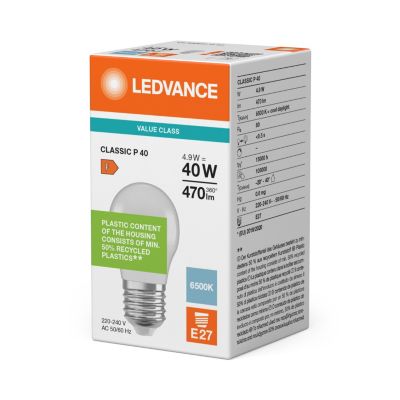 LEDVANCE LED Krone value mat 470lm 4,9W/865 (40W) E27