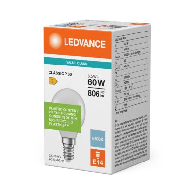 LEDVANCE LED Krone value mat 806lm 6,5W/865 (60W) E14 HS