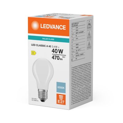 LEDVANCE LED Standard value mat 470lm 3,4W/865 (40W) E27