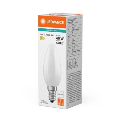 LEDVANCE LED Kerte value mat 470lm 3,4W/840 (40W) E14