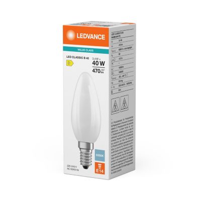 LEDVANCE LED Kerte value mat 470lm 3,4W/865 (40W) E14