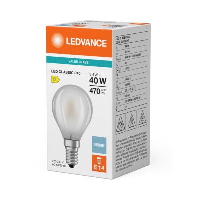 LEDVANCE LED Krone value mat 470lm 3,4W/865 (40W) E14