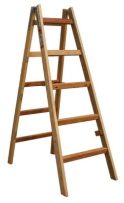 Jumbo træstige lamineret 2x7 trin 188 cm