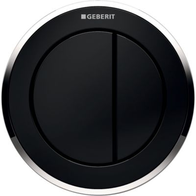 GEBERIT tryk Omega10 til dobbelt skyl, pneumatisk, Betjening på møbel. Sort blankforkromet