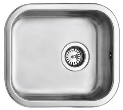 Alterna Uni køkkenvask 400x340mm med strainer, mat, til nedfældning