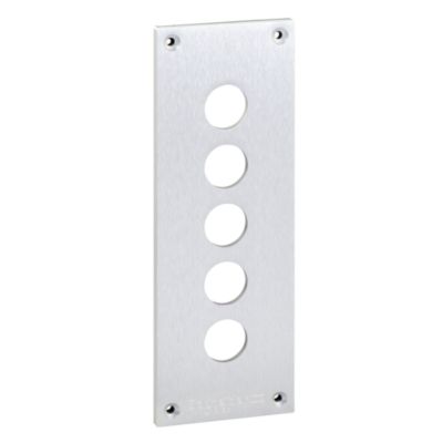 Frontplade metal m/5 huller Ø22