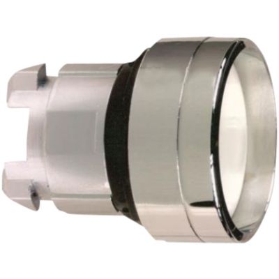 Harmony trykknaphoved i metal med fjeder-retur og undersænket trykflade i hvid