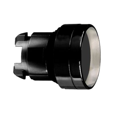 Harmony trykknaphoved i sort metal med fjeder-retur og undersænket trykflade i sort