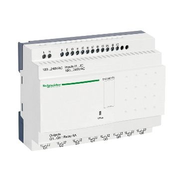 Zelio Logic SR2 Kompakt smart relæ/programmerbar Kontroller u/display 12I/8U u/ur 230V AC