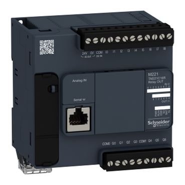 Modicon Logikcontroller TM221 PLC, DI9, AI2, DO7 relæ, 230V AC