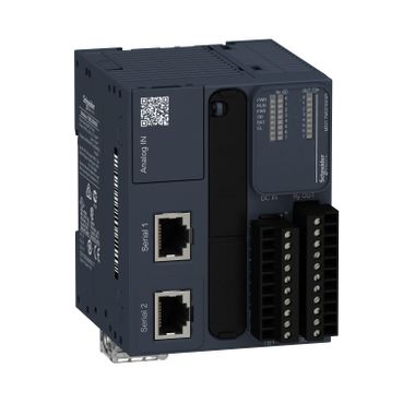 Modicon TM221 PLC, DI8, AI2, DO8 relæ, 24V DC