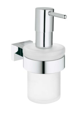 GROHE Essentials Cube sæbe dispenser med holder. Krom