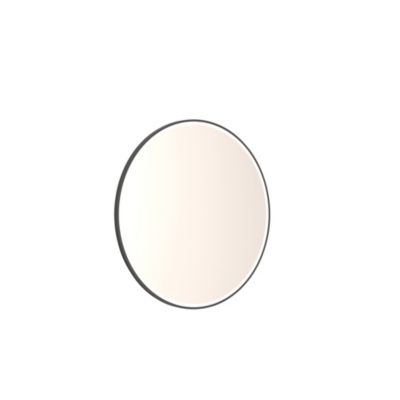 Dansani spejl Shine sort ramme med lysdæmper. Ø90 cm.