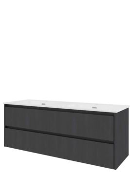 Sanibell Proline møbelsæt 141x46cm sort eg, 2 softclose skuffer