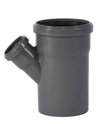 HTP gren 45grader 110-50 mm m/2 muffer, grå