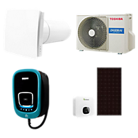 Solceller, ladestandere varme & ventilation