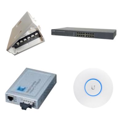 Switche, PoE, acces-points, fiber konverter